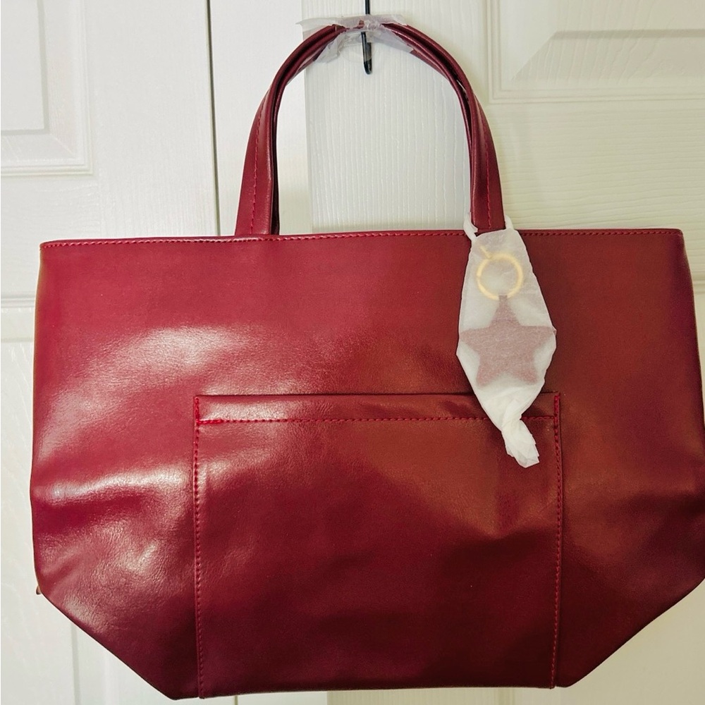 New Estée Lauder Elegant Red Faux Tote Bag